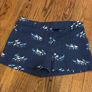 LOFT Blue Rivera Shorts with flamingos
